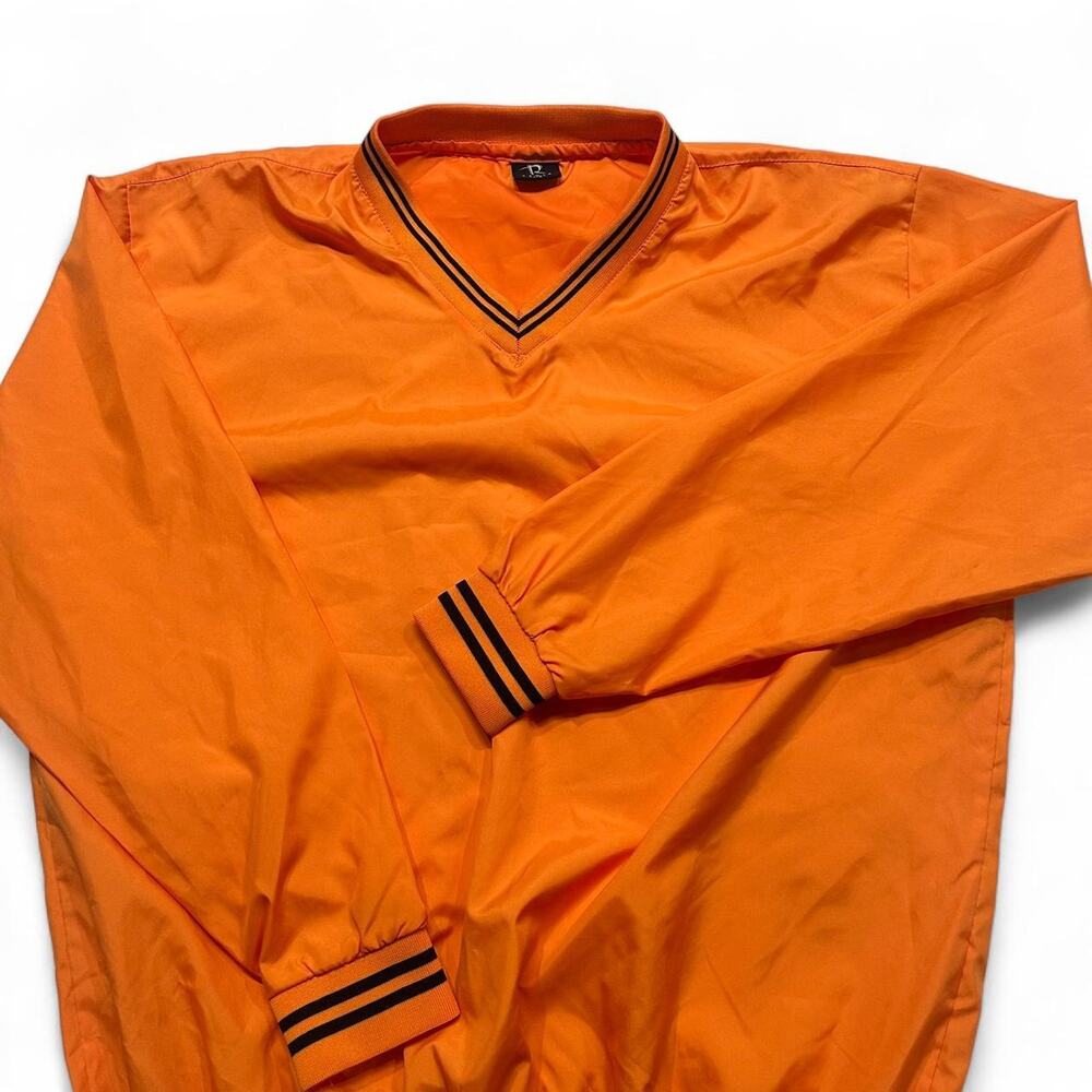 Regia orange v neck pullover windbreaker
